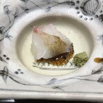 鮨旬美西川 - 真鯛の刺身　海苔醤油