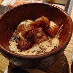 NIKUSYO taku ohira - サーロイン３秒焼き 京都日本一濃紅卵/泡立てた卵にくぐらせて頂く。 めちゃくちゃ濃厚!! ってか、ほぼ脂で...(^-^;