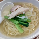 Chimma Ya - 【2023.3.29(水)】陳麻家定食(半塩ラーメン＋肉ニラ炒め)1,000円→750円の半塩ラーメン