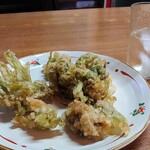 十八番 - サービスの天ぷらとふるまい焼酎