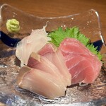 Assorted 3 types of fresh fish sashimi
