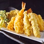 【お昼限定】冷製宇治抹茶のとろろそばと天ぷらの御膳