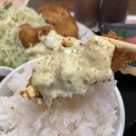 わ楽 - アジフライ&タルタル　オンザライス  