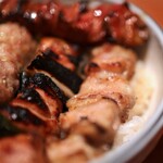 伊勢廣 - 皮を挟むもも塩、タレのねぎま