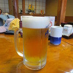 炭火焼うなぎ 東山物産 - ご存じ生ビール（笑）