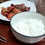 味道苑 - セットのごはん