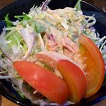 カフェリーブス - Cafe LEAVES ＠本蓮沼 500円のキーマカレーに付くたっぷりのサラダ