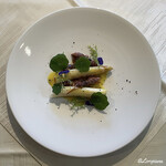 プチレストラン ブーケ・ド・フランス - フランス産ホワイトアスパラと蛍烏賊のソテー