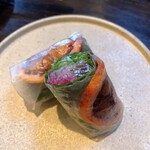 BhelPuri - 本日のおススメ・ブラッドオレンジとカツオの生春巻き