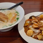 台湾料理 味源 - ラーメンセット（豚骨ラーメン＆中華飯）