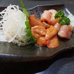 空 - 新鮮な肝とささみの刺身！河豚の肝のような食感でした。