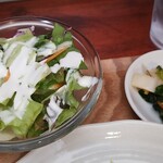 キッチン ブルー グローブ - サラダ、お新香のアップ