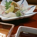 さ行 - 2013年夏（鯛の薄作りと海鼠腸＋卵黄、土佐酢)