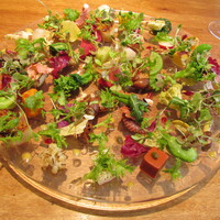 ラ・ターチ - 有機野菜の料理 宮城の帆立貝 明石の子ダコ 長崎の剣先イカ  富山のホタルイカの燻製 明石の魚六商店の穴子 日向夏 赤こんにゃく