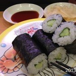 Kappa zushi - 2013.17(水)11時45分　とろ〆さばが(^^♪　酢飯、醤油、生姜、ジュレは(>_<)