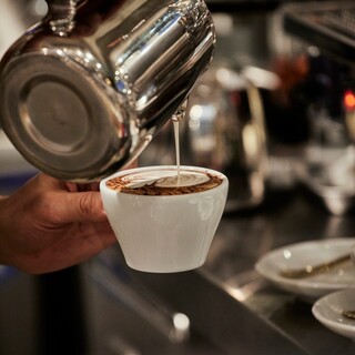 Proud espresso made using a handmade machine
