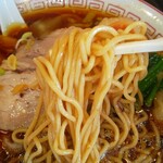 ぴーちゃん - 特選郡山ブラックラーメンの低加水ストレート細麺(R5.3.31撮影)