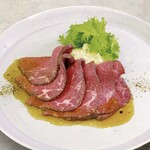 Beef tagliata ~wasabi mashed potato and truffle sauce~