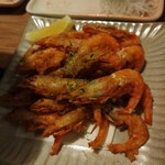 食酒工房 福楽狸 - 海老の唐揚。めっちゃ美味しいのは記憶に新しい。