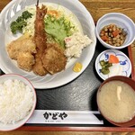 Shokujidokoro Kadoya - ミックスフライ定食　1,300円(税込)