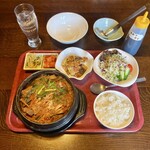 韓国居酒屋 より道 - ジャガイモ鍋定食(¥1,500)
