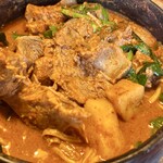 韓国居酒屋 より道 - ジャガイモ鍋定食(¥1,500) ジャガイモ鍋(カムジャタン)  豚の背骨とジャガイモ