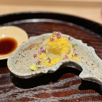 日本料理 研野 - ハリイカの唐墨がけ