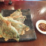 麦庵 - ゴマの葉とひき肉のジョン