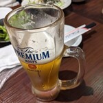 カンパイ酒場 - まずは、生ビールから……って、アカン!!　写真を撮る前に飲んじまった〜!!