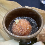 日本料理 TOBIUME - 筍(福岡県合馬産)の金平&穴子(長崎県壱岐列島産)&絹鞘豆の揚げ真薯の揚げ浸し