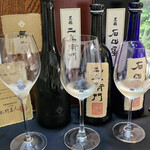 日本料理 TOBIUME - 黒龍　石田屋　純米大吟醸(福井)、黒龍　二左衛門　純米大吟醸(福井)、黒龍　無二　純米大吟醸2016(福井)。全て酒米は東條産山田錦なのにそれぞれに世界があります。