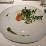 アンティカ オステリア デル ポンテ - アカジミーバイのソテー　グラパナーダとクレソンのソース