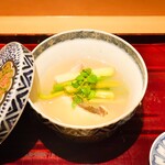 銀座 しのはら - 蛤と桜鯛の炊き合わせ