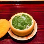 銀座 しのはら - 白エビ白魚、菜種餡に酢飯の柚釜