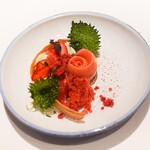 フランス料理 エステール by アラン・デュカス - イチゴとイチゴのソルベ、お酒に漬けたイチゴ