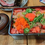 うなぎ串料理 う頂天 - 海鮮ユッケ重(卵黄)1,030円税込み