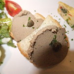 Trattoria L'arche - ラルケコース　１５００円　スペシャルコース　２３００円　前菜　鶏レバーのパテ　【　２０１３年７月　】