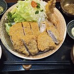 とんかつ 彩かつ - 特撰盛り合わせ定食。エビフライだけはイマイチかな