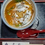 更科 - 僕の大好きな「たぬきうどん」、上に乗っているのは「生姜」