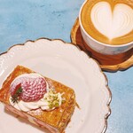 ペチカスケマサコーヒー - あまおうミルフィーユとカプチーノ