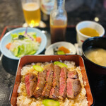 ステーキ膳所 アクワラングIMURA - ランチ　ステーキ重