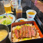 ステーキ膳所 アクワラングIMURA - ランチ　ステーキ重