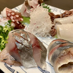 みつ - 「刺盛（税抜￥1,400）」（イサキ・アジ・タコ・イカ・ホタルイカ）
