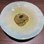 China hata 36 - あんこうの揚げ蒸し ずわい蟹の味噌 あおさの餡かけ