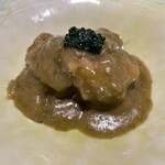 China hata 36 - あんこうの揚げ蒸し ずわい蟹の味噌 あおさの餡かけ