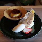 さじこよみ - いちごの米粉ミルククレープ　自家製豆乳ジェラート　プリン