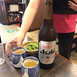 みのや - 瓶ビールは、アサヒ。　　　　　　　　　　　　　　　枝豆、付きます。