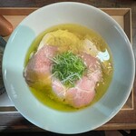 神保町 黒須 - 上から限定①広島県産 牡蠣の塩蕎麦 牡蠣4個