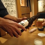 庄や - 大将自ら、お酌をしてくれました(^-^)