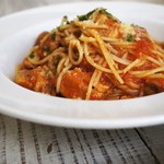 TRATTORIA DA FELICE - 豚バラ肉のトマトソース煮込みスパゲティ①